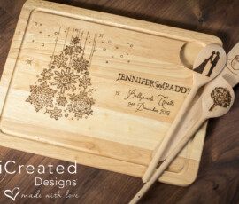 Personalised Wooden Chopping board gift set by RhiCreated Designs