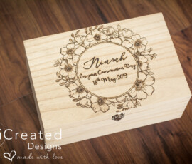 Personalised Wooden Communion Keepsake Box gift by RhiCreated Designs
