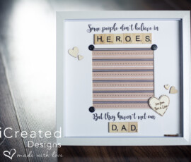Personalised Dad scrabble frame gift by RhiCreated Designs