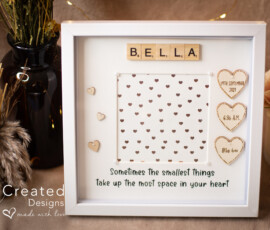 Personalised New Baby scrabble frame gift by RhiCreated Designs
