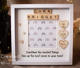 Personalised New Baby scrabble frame gift by RhiCreated Designs