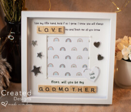 Personalised godmother scrabble frame gift by RhiCreated Designs