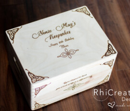 Personalised Wooden Keepsake Box gift by RhiCreated Designs