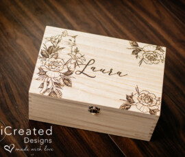 Personalised Wooden Keepsake Box Name gift by RhiCreated Designs