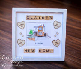 Personalised New Home scrabble frame gift by RhiCreated Designs