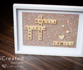 Personalised Family scrabble frame gift by RhiCreated Designs