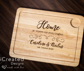 Personalised Wooden Chopping board gift by RhiCreated Designs