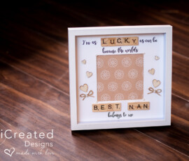 Personalised Nan scrabble frame gift by RhiCreated Designs