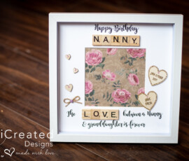 Personalised Nan scrabble frame gift by RhiCreated Designs