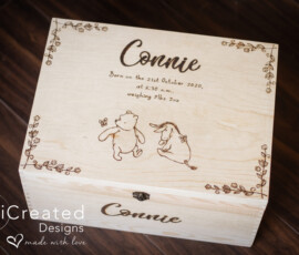 Personalised Wooden Keepsake Box New Baby gift by RhiCreated Designs