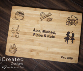 Personalised Wooden Chopping board gift by RhiCreated Designs