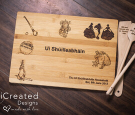 Personalised Wooden Chopping board gift set by RhiCreated Designs