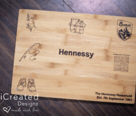Personalised Wooden Chopping board gift by RhiCreated Designs