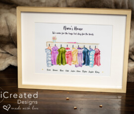 Personalised Family coats framed print by RhiCreated Designs