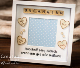 Personalised New Baby scrabble frame gift by RhiCreated Designs