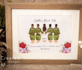 Personalised bride tribe framed print gift by RhiCreated Designs