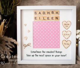 Personalised New Baby scrabble frame gift by RhiCreated Designs