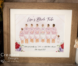 Personalised bride tribe framed print gift by RhiCreated Designs