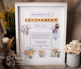 Personalised Retirement scrabble frame gift by RhiCreated Designs