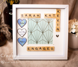 Personalised engagement scrabble frame gift by RhiCreated Designs