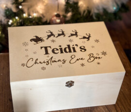 Personalised Wooden Christmas Eve Box by RhiCreated Designs