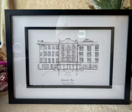 Personalised Wedding Venue Illustration in Pen by RhiCreated Designs