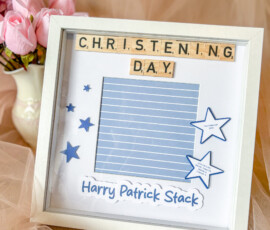 Personalised Christening scrabble frame gift by RhiCreated Designs