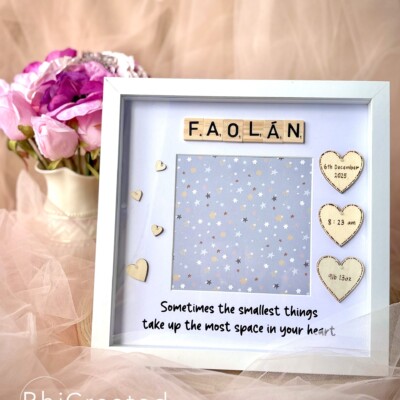 Personalised New Baby scrabble frame gift by RhiCreated Designs