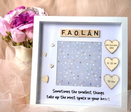 Personalised New Baby scrabble frame gift by RhiCreated Designs