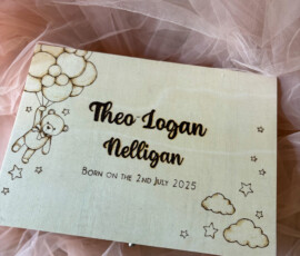 Personalised Wooden Keepsake Box New Baby gift by RhiCreated Designs