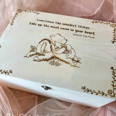 Personalised Wooden Keepsake Box New Baby gift by RhiCreated Designs
